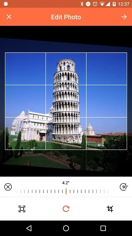 uCropp app with a photo