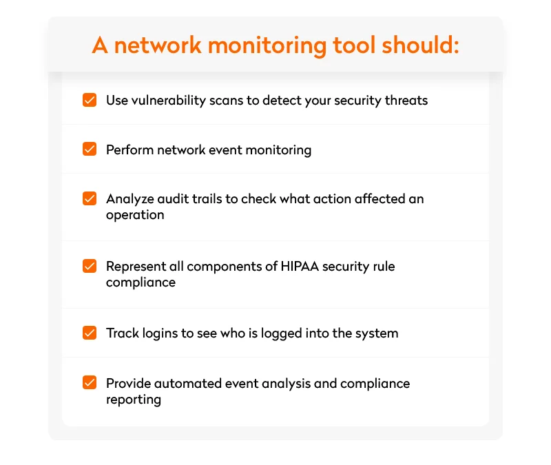 Network monitoring tool functions