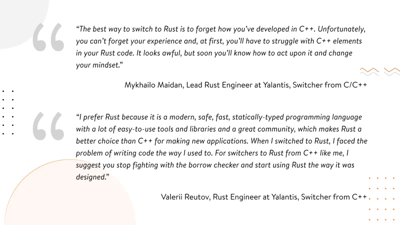 Rust developers quotes
