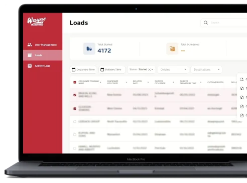 Customer portal for a logistics company