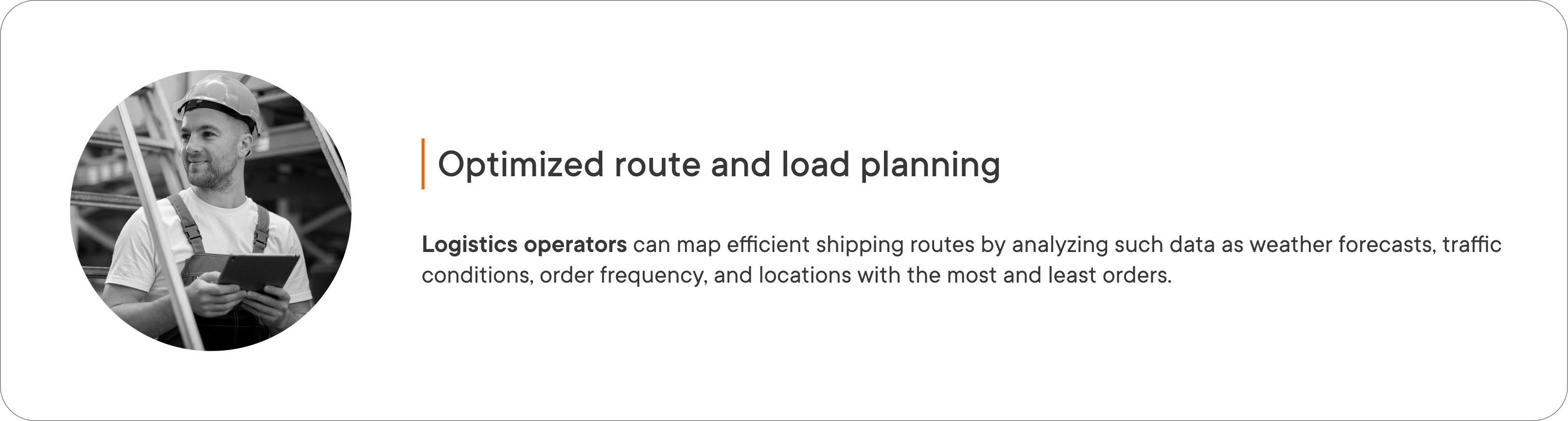 Optimized route and load planning