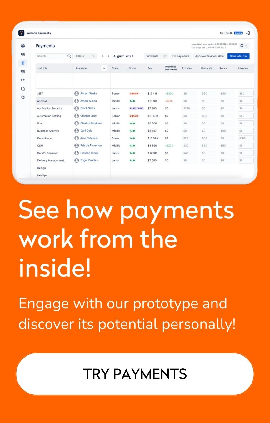 Payments interface