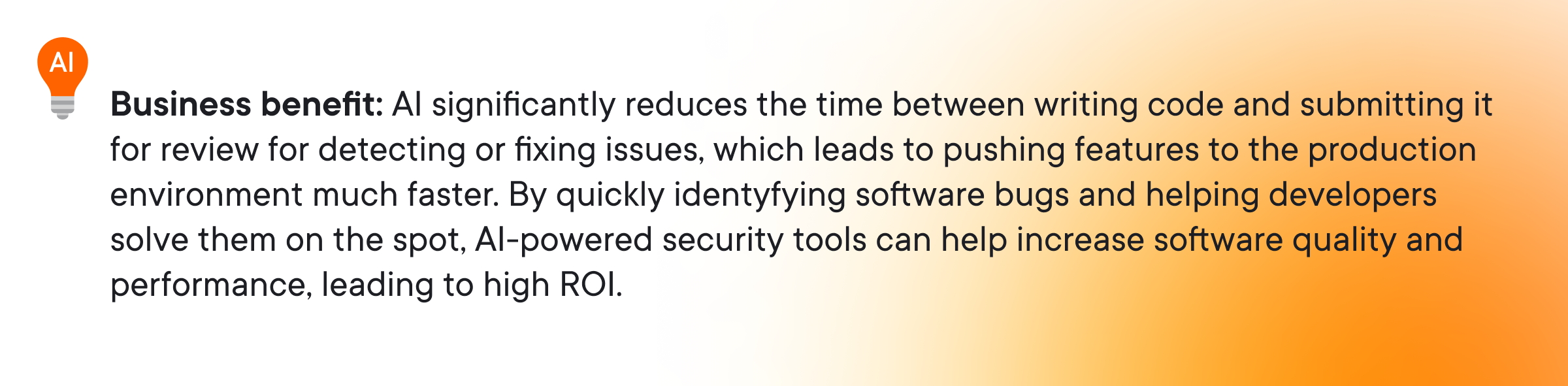 Business benefit AI SDLS 2