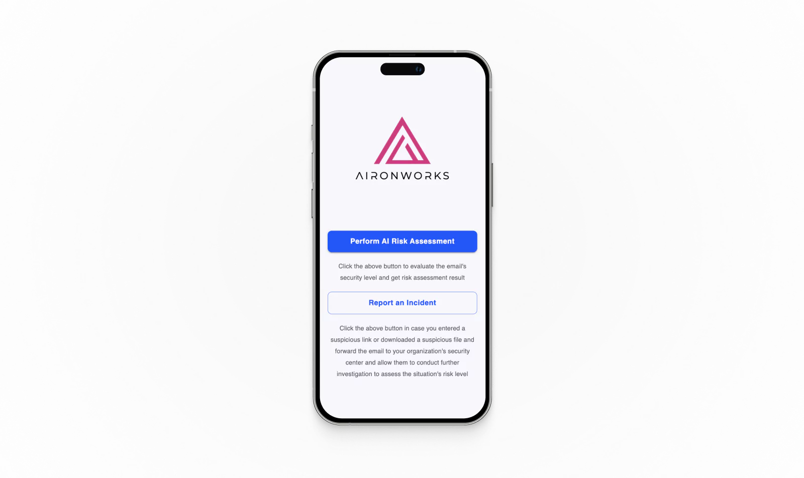 Aironworks app screen